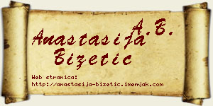 Anastasija Bizetić vizit kartica